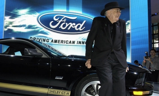 Carroll Shelby with a 2012 Mustang